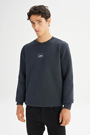 Erkek Mid Logo Sweatshirt Washed Black