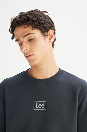Erkek Mid Logo Sweatshirt Washed Black