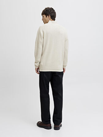 JPRBLAMILANO STITCH KNIT HALF ZIP SN Cloud Dancer