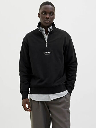 JJESOHO SWEAT QUARTER ZIP HN NOOS Black