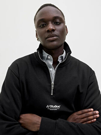 JJESOHO SWEAT QUARTER ZIP HN NOOS Black