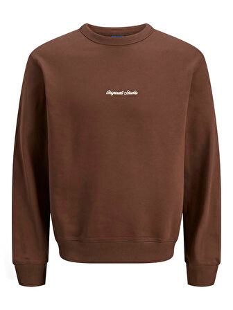 JORNORREBRO EMB SWEAT CREW NOOS Deep Mahogany