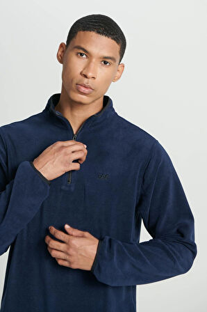 Yarım Fermuarlı Polar Navy