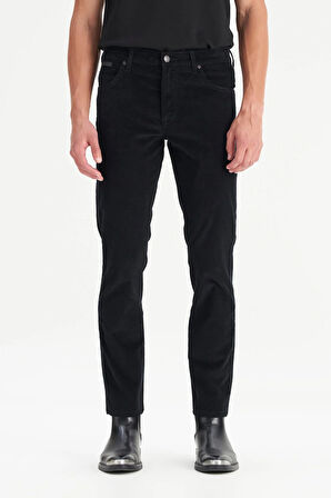 Erkek Texas Slim Kadife Pantolon Black
