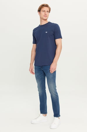 Bisiklet Yaka T-shirt Navy