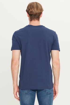 Bisiklet Yaka T-shirt Navy