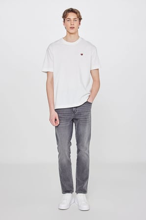 Small Logo Bisiklet Yaka T-shirt Off White