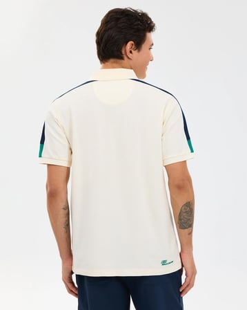 Skechers M Color Block Detail Polo Ecru