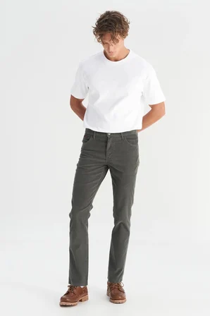 Erkek Texas Slim Kadife Pantolon Green