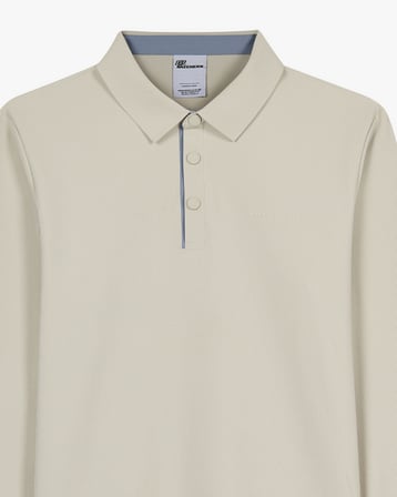 Skechers M Long Sleeve Waffle Polo Bej