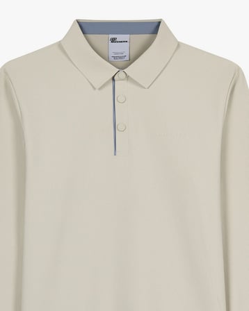 Skechers M Long Sleeve Waffle Polo Bej