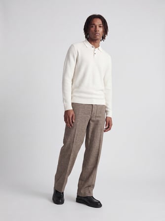 JPRBLURILEY KNIT POLO LS Cloud Dancer