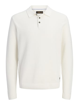 JPRBLURILEY KNIT POLO LS Cloud Dancer