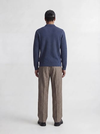JPRBLURILEY KNIT POLO LS Blue