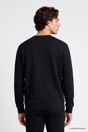 Bisiklet Yaka Sweatshirt Black