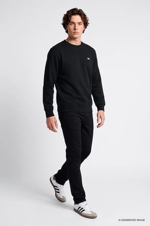 Bisiklet Yaka Sweatshirt Black