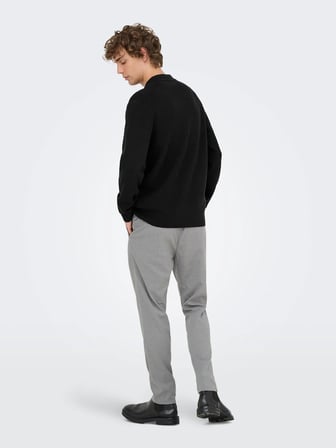 ONSPHIL REG 12 HALF ZIP POLO KNIT Black