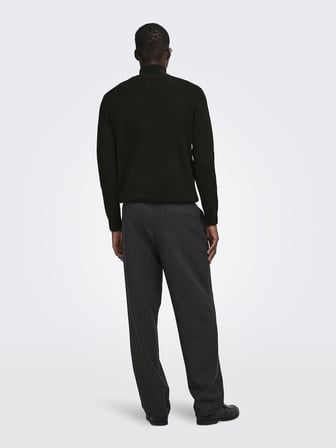 ONSPHIL REG 12 STRUC HALF ZIP KNIT NOOS Black
