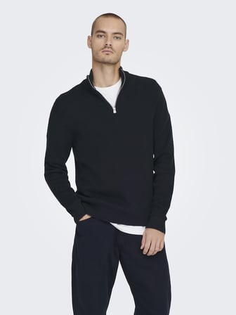 ONSPHIL REG 12 STRUC HALF ZIP KNIT NOOS DARK NAVY