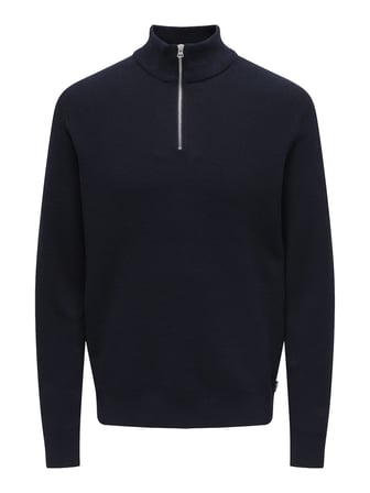 ONSPHIL REG 12 STRUC HALF ZIP KNIT NOOS DARK NAVY