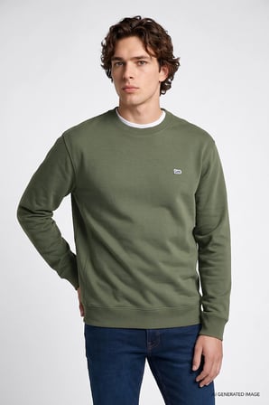 Bisiklet Yaka Sweatshirt Olive