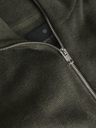 JPRMILANO STITCH KNIT HALF ZIP SN Rosin