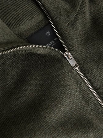 JPRMILANO STITCH KNIT HALF ZIP SN Rosin
