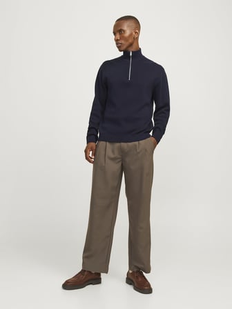 JPRMILANO STITCH KNIT HALF ZIP SN Night Sky
