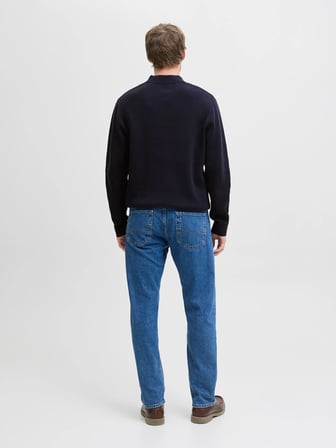JPRMILANO STITCH KNIT ZIP POLO SN Night Sky