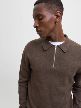 JPRMILANO STITCH KNIT ZIP POLO SN Delicioso