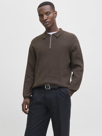 JPRMILANO STITCH KNIT ZIP POLO SN Delicioso