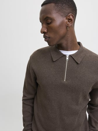 JPRMILANO STITCH KNIT ZIP POLO SN Delicioso