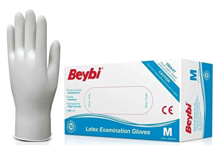 Beybi Eldiven 100'lü Çok Amaçlı Lateks Pudralı