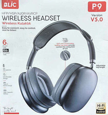 Blic Bluetooth Wireless Kulaklık V5.0 P9