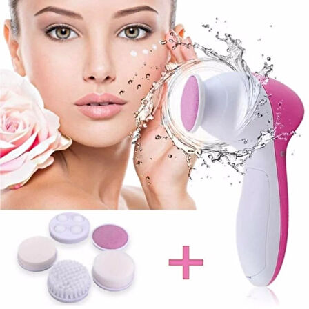Mujgan Pilli Yüz Cilt Temizleme Cihazı Siyah Nokta Peeling Fırça Seti Vücut Yüz Bakımı Masaj Aleti 5 in 1