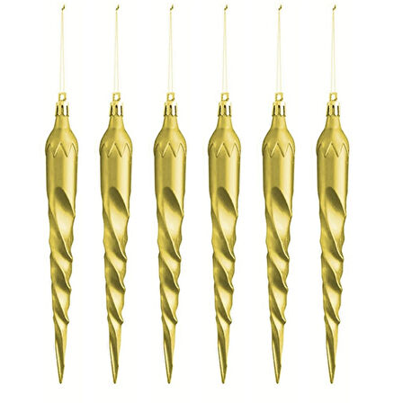 18 cm 6'lı Altın Sarkıt Süs