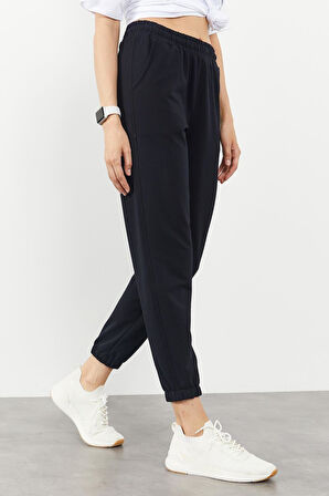 Kadın Lacivert Lastikli Paça Klasik Eşofman Alt