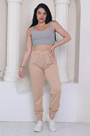 Kadın Vizon Yazlık Lastikli Paça Klasik Eşofman Alt