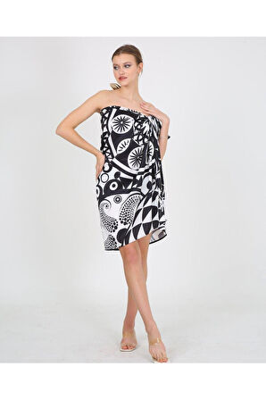 Yüksek Kalite Dijital Baskı Karışık Desen Plaj Pareo Iç Göstermeyen Parlak Kumaş-95cm*145cm