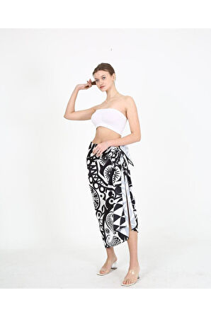 Yüksek Kalite Dijital Baskı Karışık Desen Plaj Pareo Iç Göstermeyen Parlak Kumaş-95cm*145cm