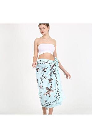 Yüksek Kalite Dijital Baskı Karışık Desen Plaj Pareo Iç Göstermeyen Parlak Kumaş-95cm*145cm