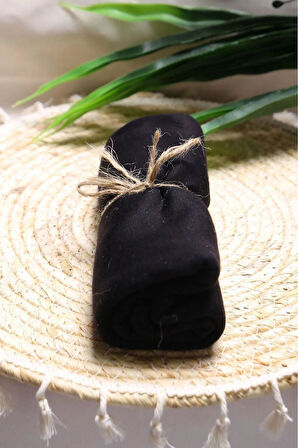 Siyah Organik Viskon Penye Şal iç Göstermez, Terletmez, Kolay Kullanım, Ultra Konforlu