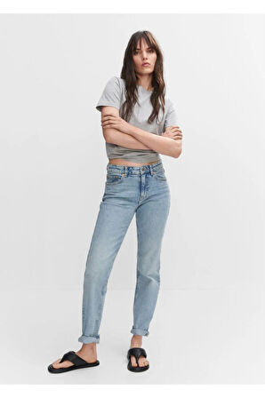 %100 Pamuk Süper Kalite Kadın Tişört Düz Renk Gri Melanj Bisiklet Yaka Organik Pamuk Penye T-shirt