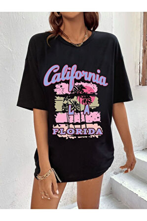 %100 Pamuk Süper Kalite Penye Oversize Baskılı T-shirt