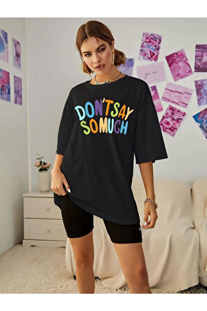 Kabartma Baskılı %100 Pamuk Süper Kalite Penye Oversize T-shirt