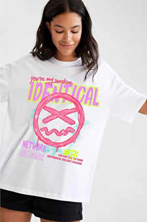 %100 Pamuk Süper Kalite Penye Oversize Baskılı T-shirt