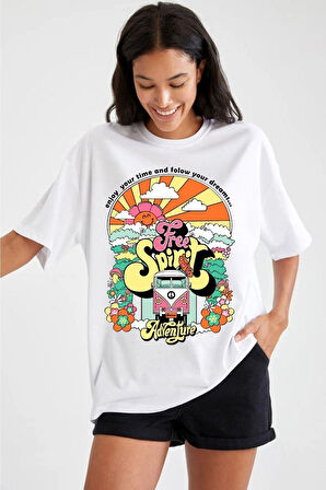 %100 Pamuk Süper Kalite Penye Oversize Baskılı T-shirt