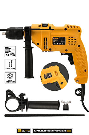 Assur Darbeli Germany Style 240V 60Hz Profesional 1100W Metal Şanzıman 13mm Elektrikli Matkap