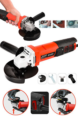 Assur Profesyonel 550W Avuç Taşlama Makinesi 125mm Bakır Sargılı Spiral