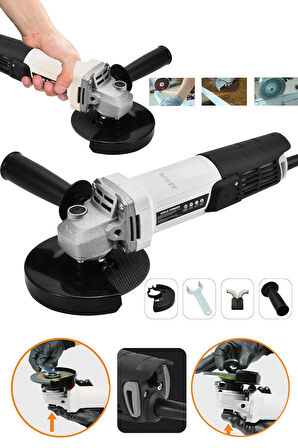 Assur Profesyonel 550W Avuç Taşlama Makinesi 125mm Bakır Sargılı Spiral